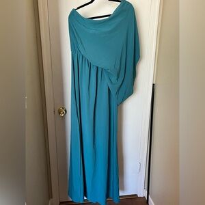 Pink Lily One Shoulder Teal Dress
